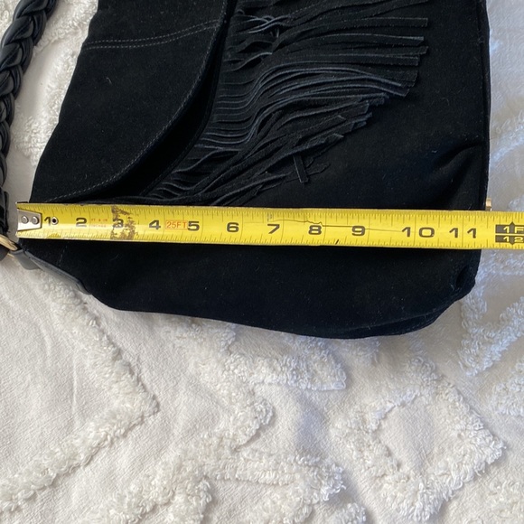 -Suede handbag with fringe by CZ Falconer . Bohemian style - Picture 3 of 10